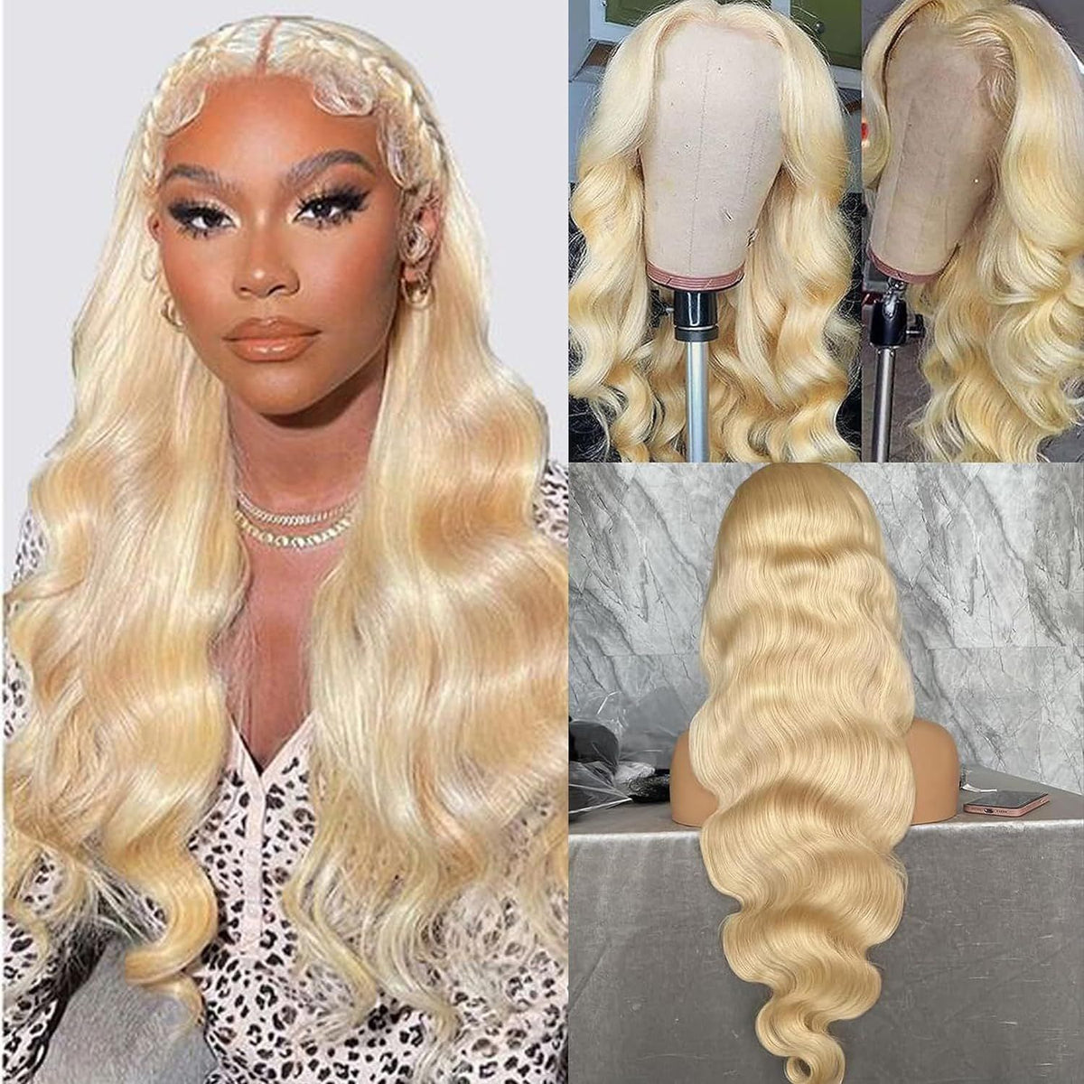Former LACE Head Cap LACE FRONTAL WIG13x4 Straight 613 BLONDE Straight Hair
