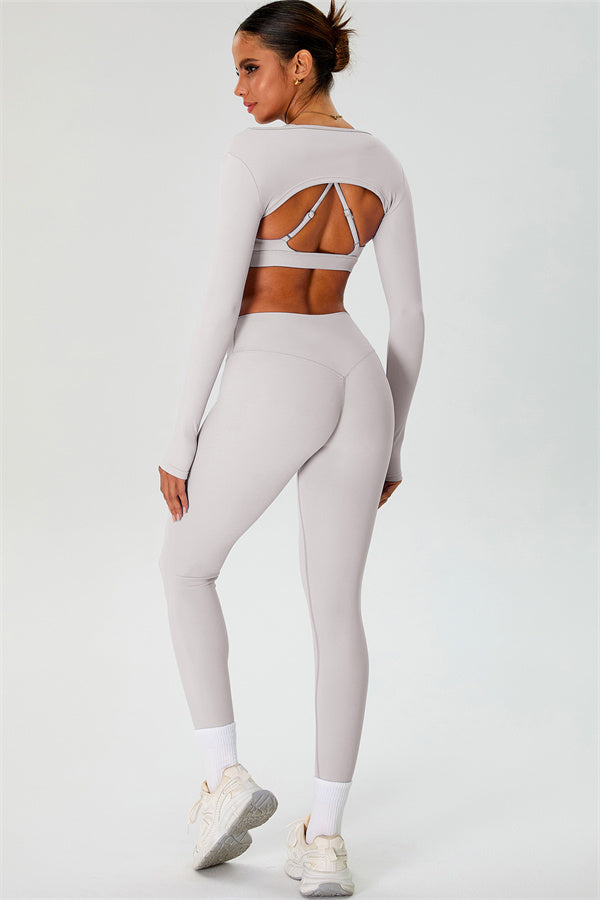 The Ember Sports Bra Crop Top Leggings 3-Piece Set