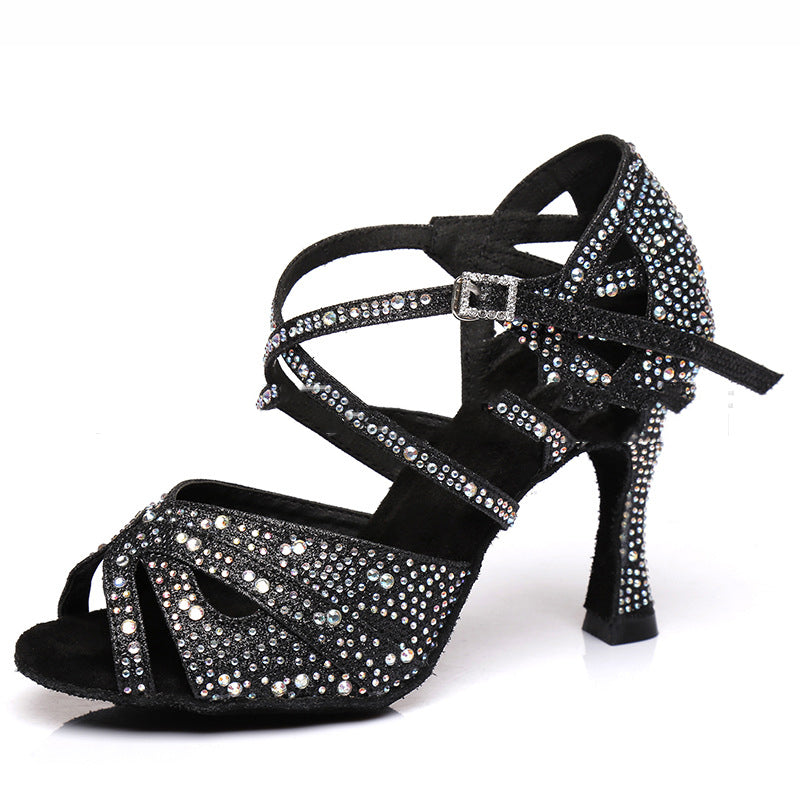 Silver High-Heeled Latin Dance Shoes
