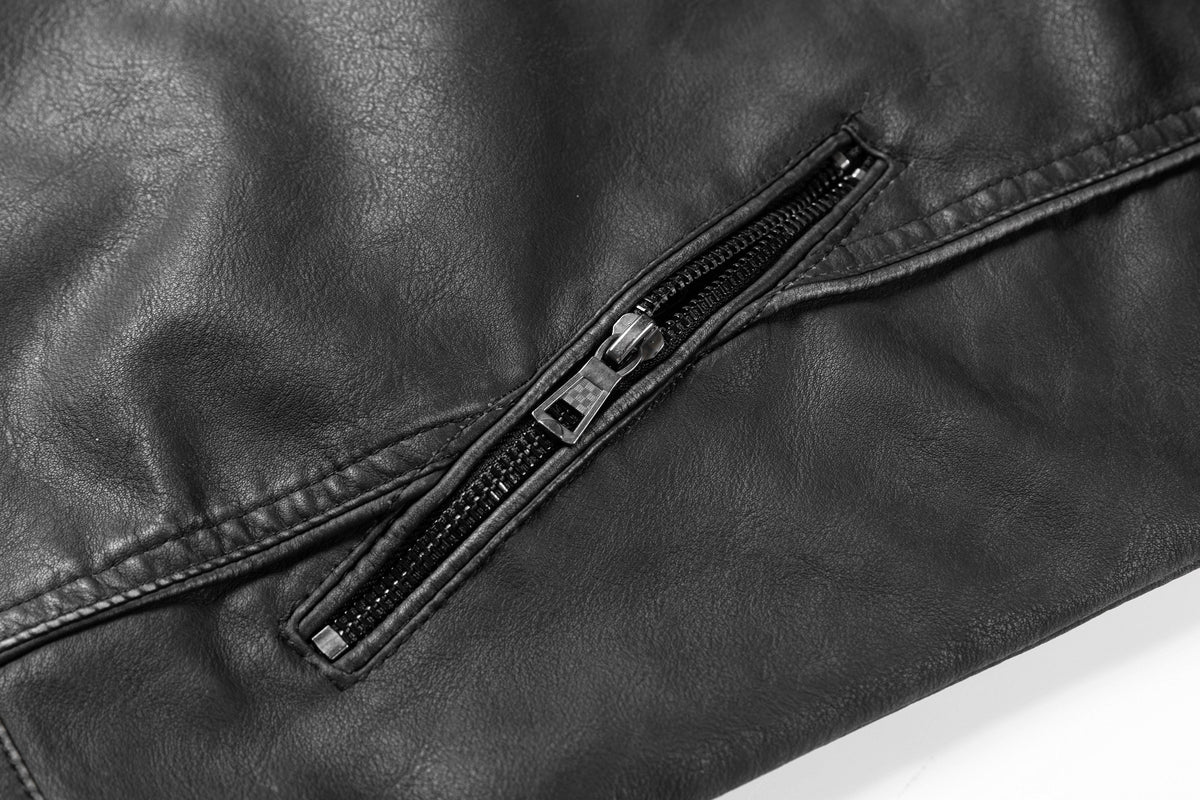 Men's Black Pu Leather Biker Jacket VINTAGE REAL MOTORCYCLE JACKETS FOR MEN