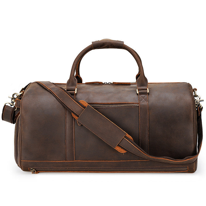 Retro Travel Bag Large Capacity Handbag Leather Men's Diagonal Bag