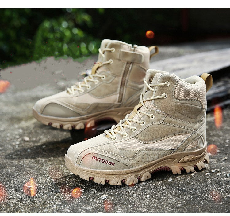 Mountaineering Work Shoes High-Top Lace-Up Mid-Tube Martin Boots