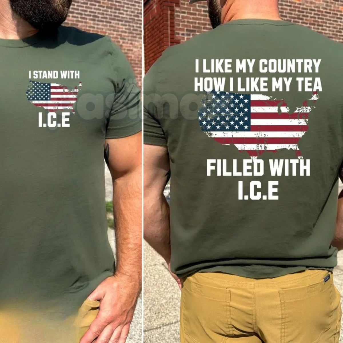 "I Like My Country Filled With ICE" T-Shirt - Pro-Border Security Patriotic Tee, Support Law Enforcement Graphic Shirt, Premium Heavyweight Unisex ICE Support Top, Conservative Political Statement Apparel, Bold Immigration Enforcement Gift