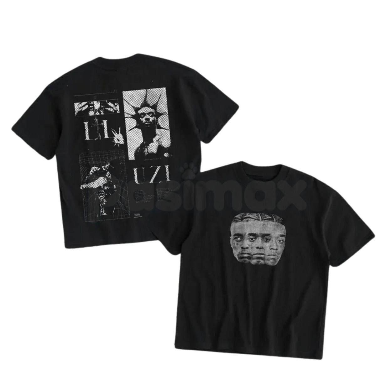 Uziii Double-Sided Heavy Cotton Graphic Tee - Premium Tactical Streetwear Shirt, Bold Urban Graphic Apparel, Heavyweight Double-Print Hypebeast Tee