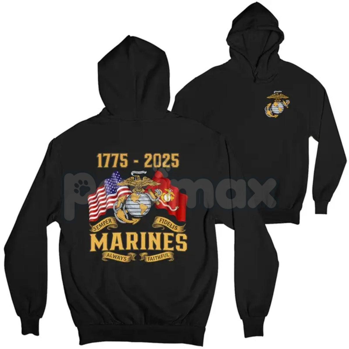 Marines 250th Birthday Unisex Hoodie – Commemorative USMC 250 Year Anniversary Pullover, Honor the Corps Legacy