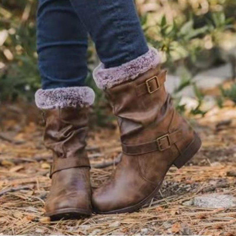 Warm Women's Snow Boots In Autumn And Winter Fashion European And American Martin Boots