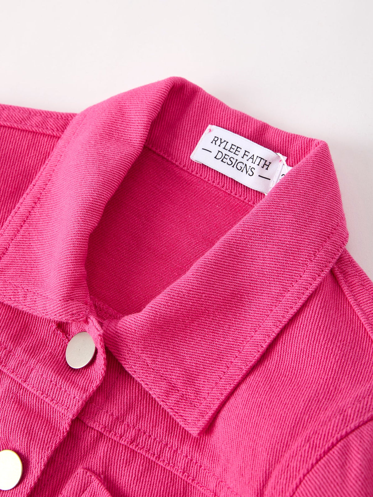 Hot Pink Fall Girls Denim Top