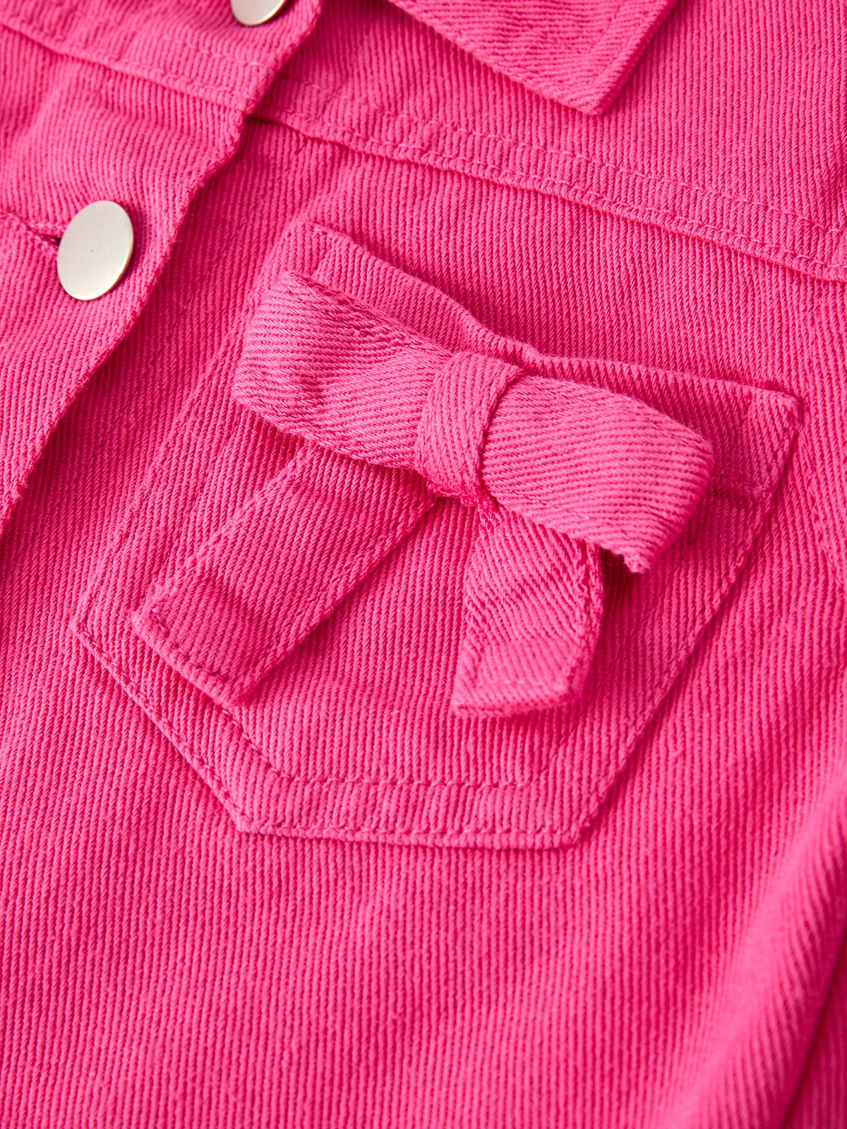 Hot Pink Fall Girls Denim Top