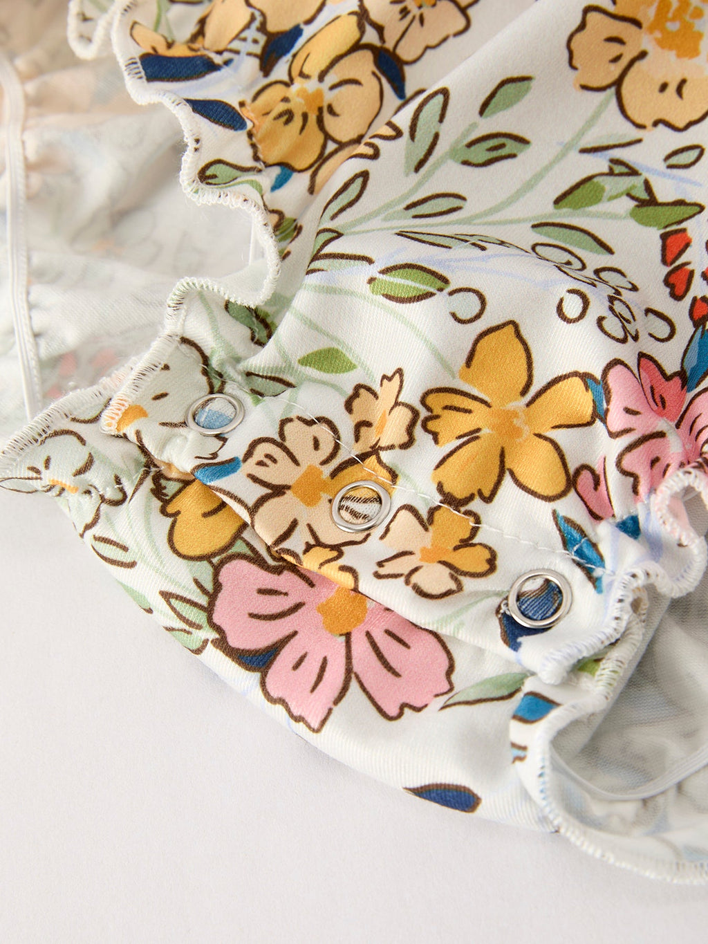 Fall  Embroidery Smocking Bow Floral Leaf Baby Girls Romper