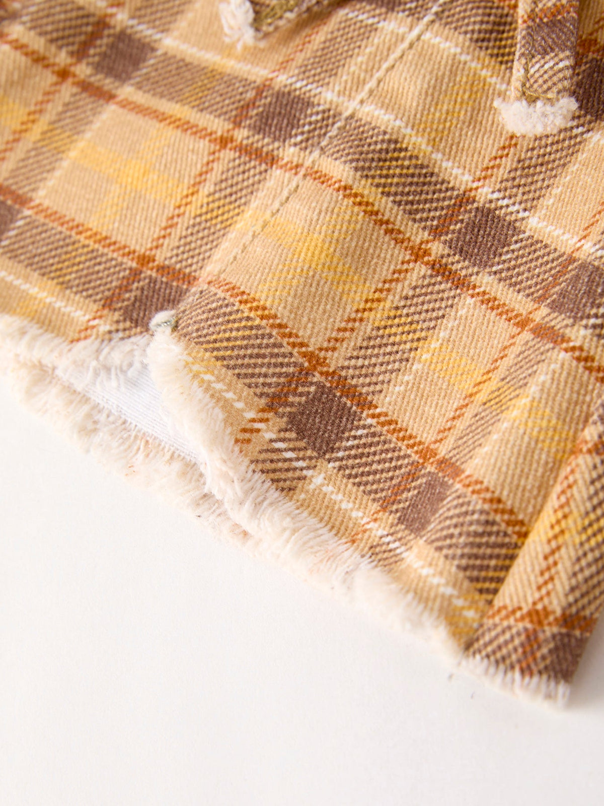 Autumn Thanksgiving Halloween Yellow and Brown Plaid Girls Jeans