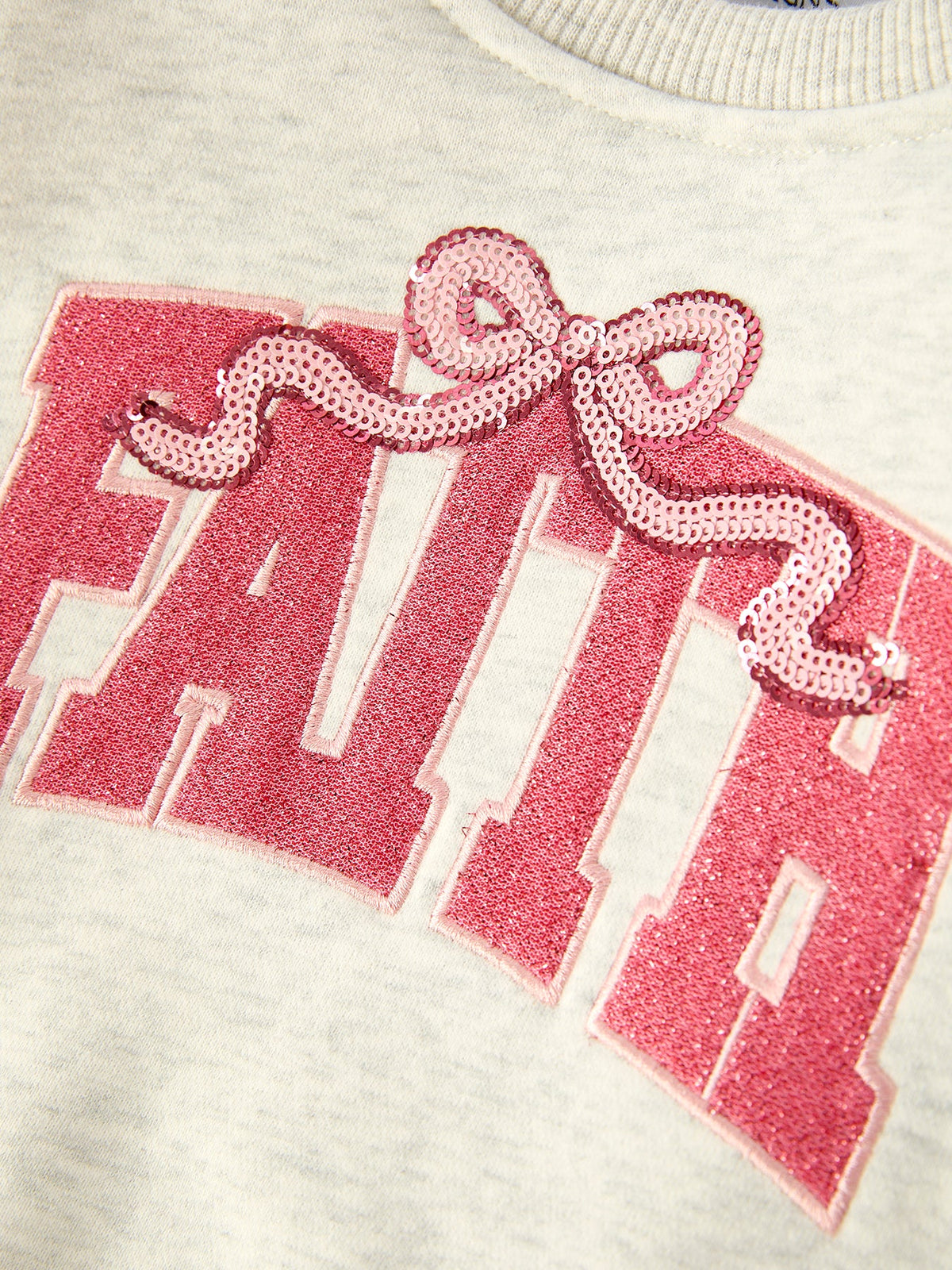 Girls Fall Outfit – FAITH Letter Sweatshirt and Pink Tulle Skirt Set