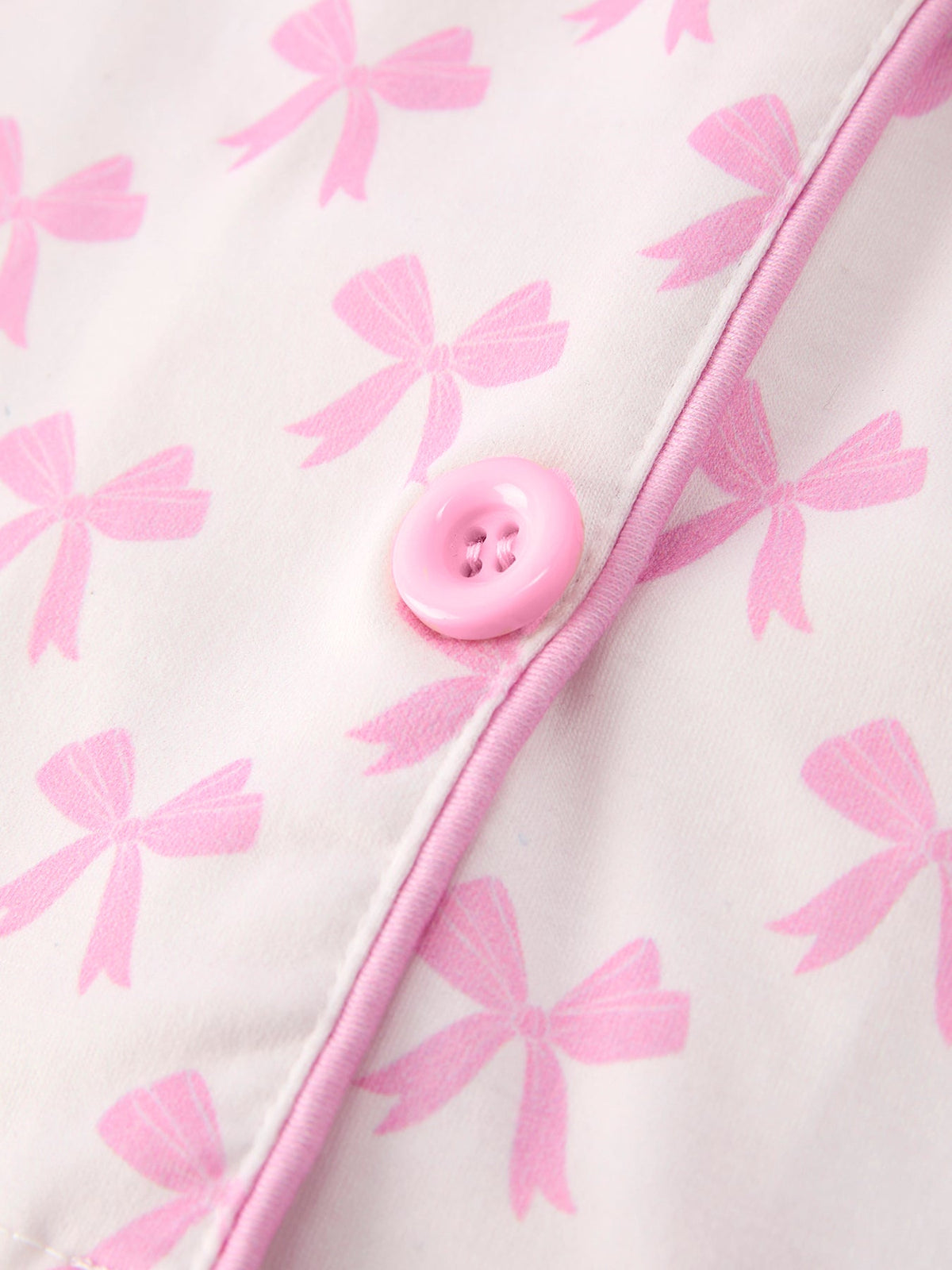 Mommy & Me Pink Bow Print Ruffle Pajama Set