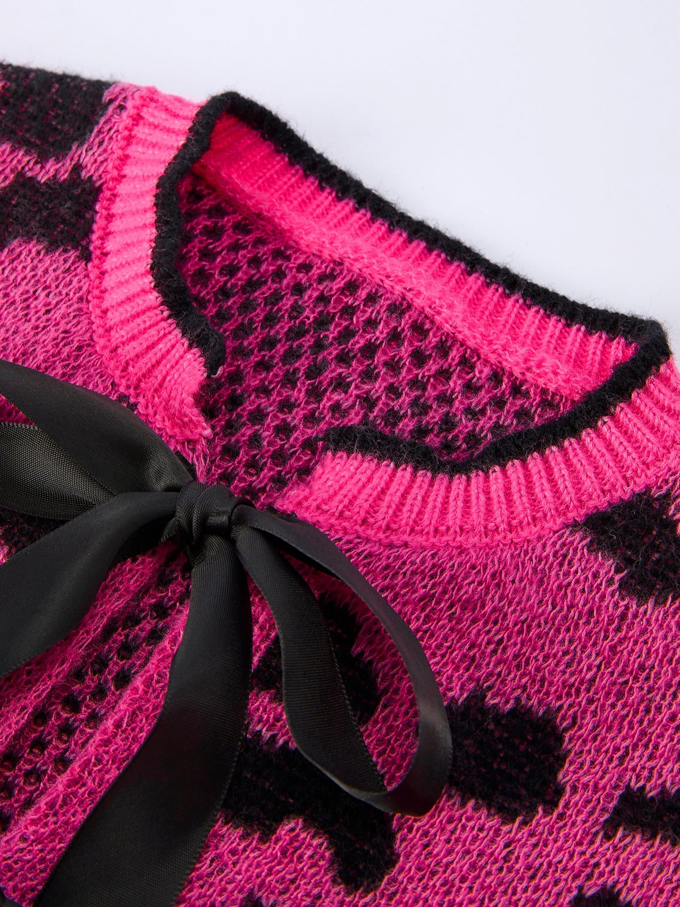 Fall Leopard Bow Girls Knit Cardigan