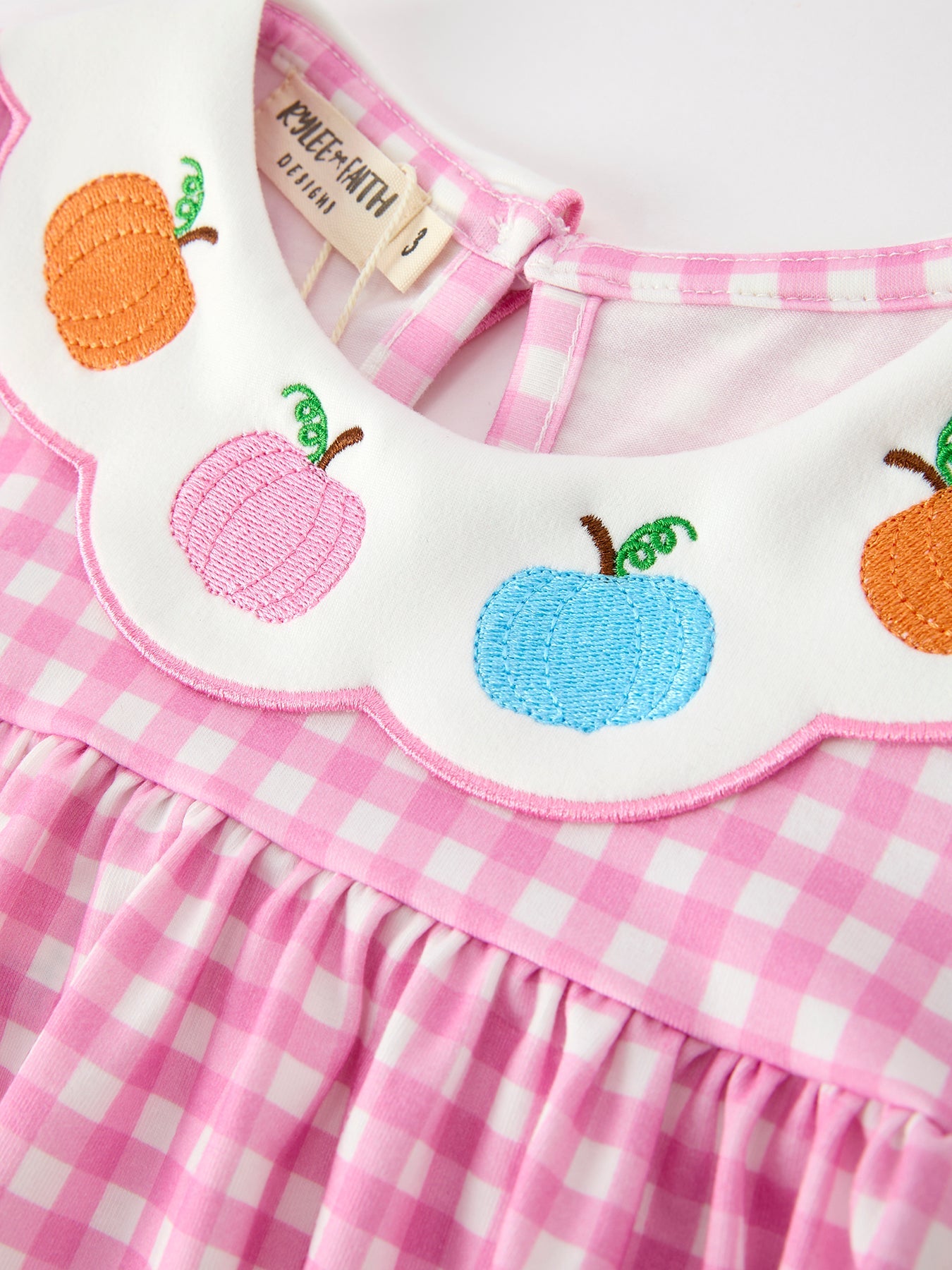 Thanksgiving Halloween Pumpkin Embroidery Girls Dress