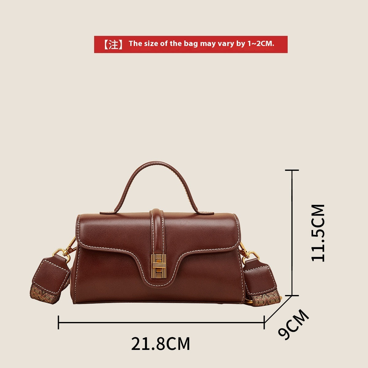 Niche Original High Sense Mild Luxury Retro Cambridge Portable Messenger Bag