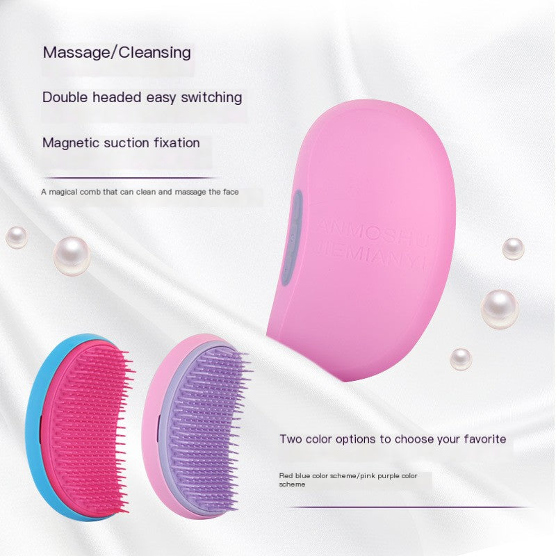 2-in-1 Electric Massage Comb and Facial Cleansing Brush