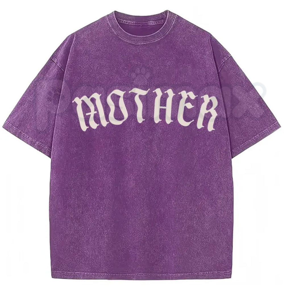 The Matriarch: Mother Gothic Washed Tee – Dark Mystic Graphic Shirt, Vintage Distressed Heavy Cotton Top