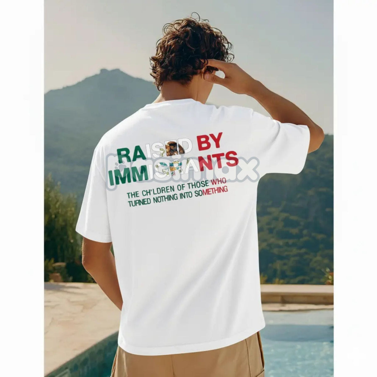 "Raised By Immigrants" Cultural Pride Tee - First Generation American Statement Top, Dual Heritage T-Shirt