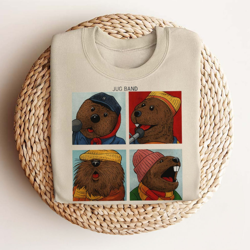 Retro Jug Band T-Shirt - Funny Animal Quartet Graphic Tee, Vintage Music Lover Shirt