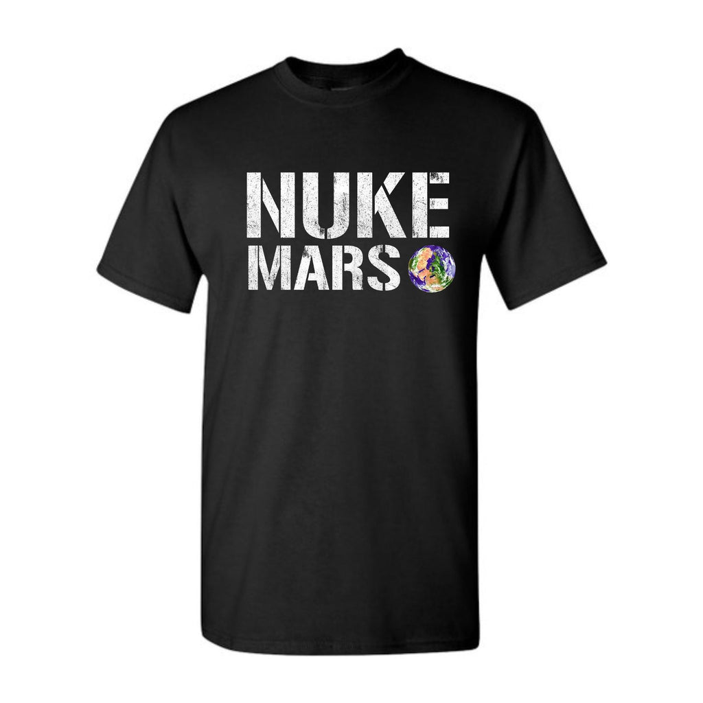 "Nuke Mars" T-Shirt - Elon Musk SpaceX Project Fan Apparel, Classic Space Exploration Tee