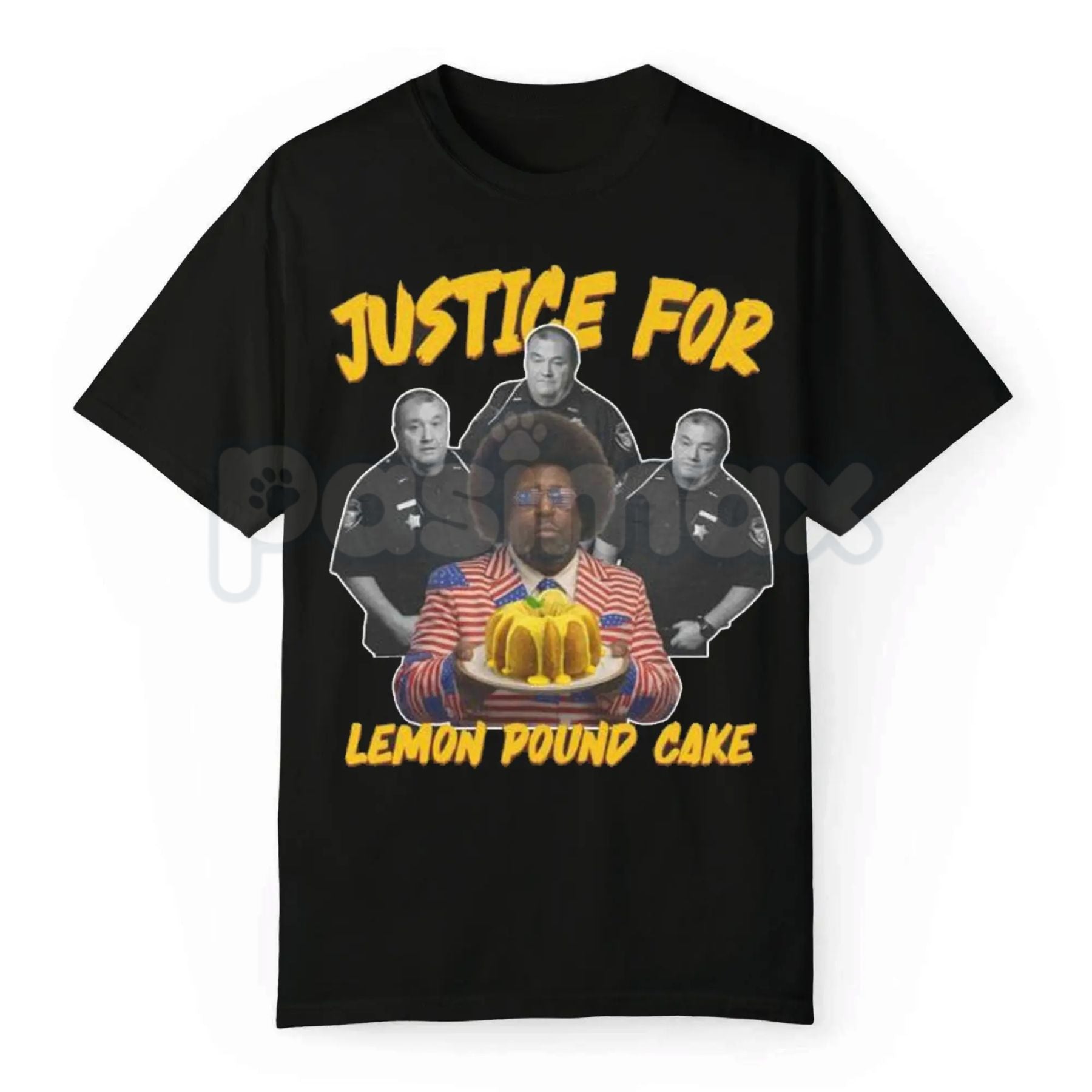 Afroman "Adams County" Lemon Pound Cake T-Shirt – Viral Trial Meme Graphic Tee, Premium 100% Cotton Sheriff's Dept Parody Top, Soft Lived-In Heavyweight Music Video Shirt, Made in USA