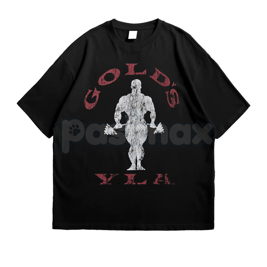 Vintage Gold’s Gym Distressed T-Shirt - Retro Bodybuilding Muscle Beach Tee, Old School Weightlifting Heritage Shirt, 1965 Venice Beach Training Top