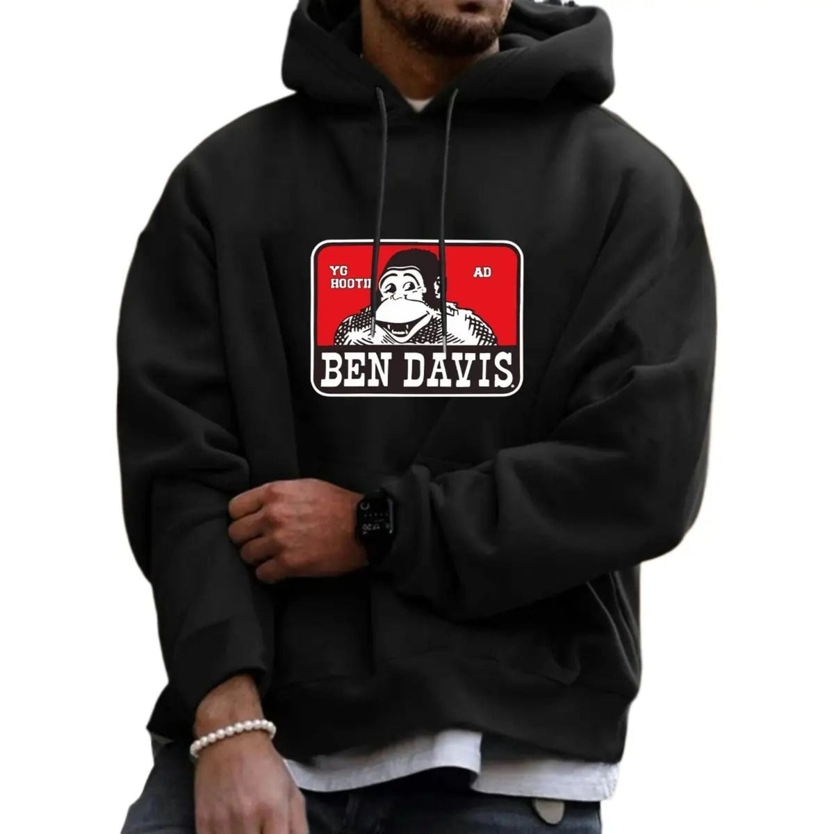 Ben Davis Men's Casual Hoodie – Authentic Workwear Pullover, Autumn & Winter Top, Unisex Streetwear
