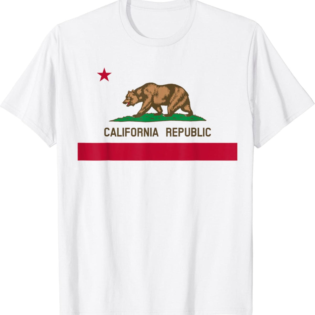 California Republic Flag T-Shirt - Patriotic State Travel USA Gift Tee, California Bear Apparel