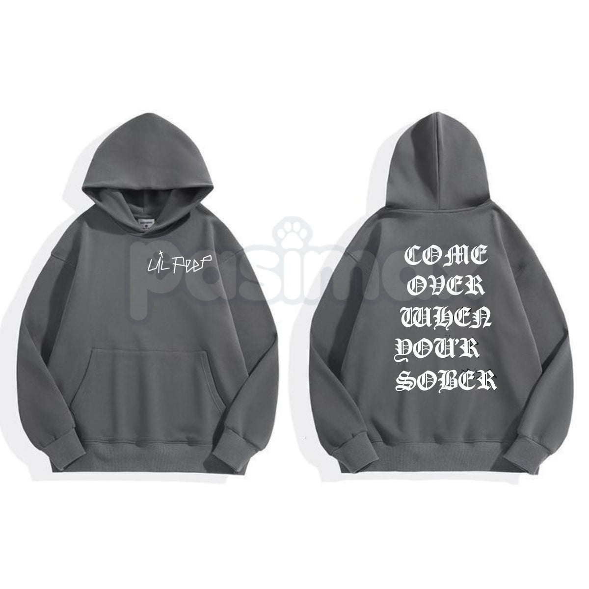 Black Lil Peep 'Come Over When You're Sober' Hoodie – COWYS Tribute Streetwear, GothBoiClique Aesthetic Pullover, Unisex