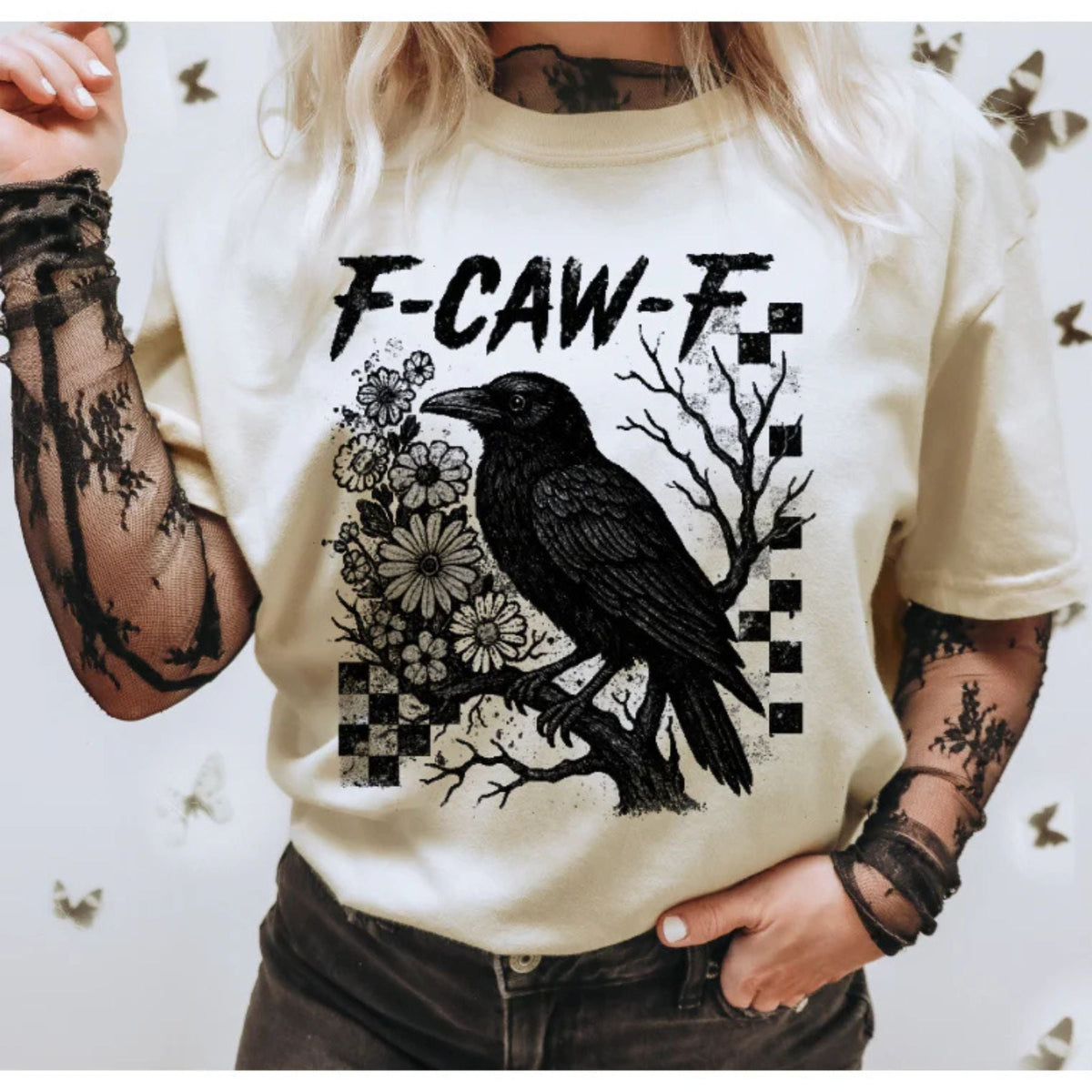 Edgy F-Caw-F Crow T-Shirt – Dark Humor Sarcastic Tee, Unisex Raven Graphic Shirt, Witty Gift, Printed in the USA