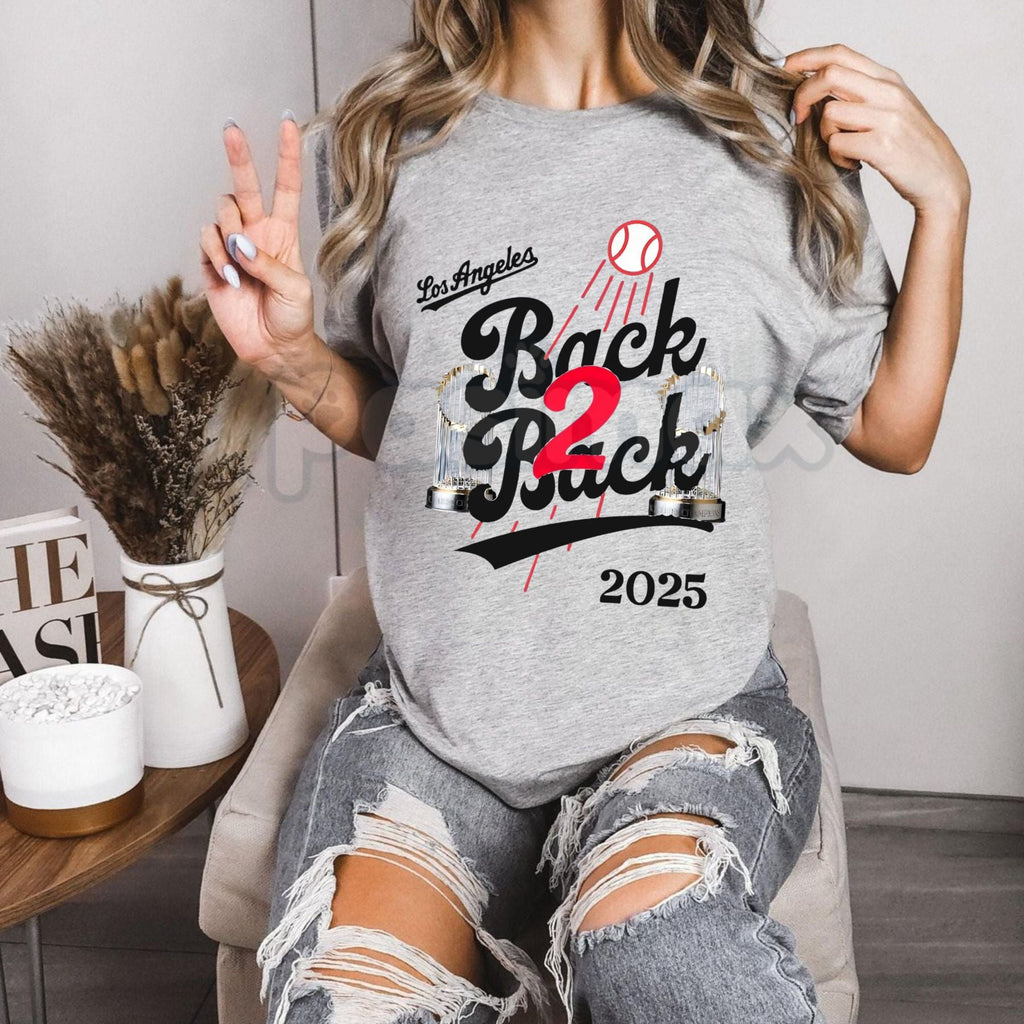 LA Back to Back Champions T-Shirt - Dynasty Fan Game Day Tee, Unisex LA Victory Graphic Top, Sports Prediction Apparel