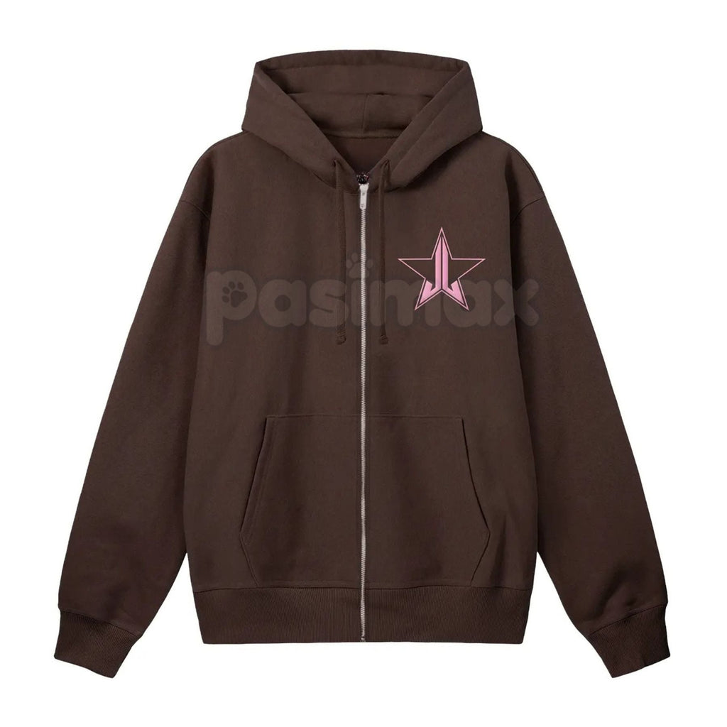 No Decaf Brown Zip-Up Hoodie – Coffee Lover Caffeine Statement, Unisex Pullover