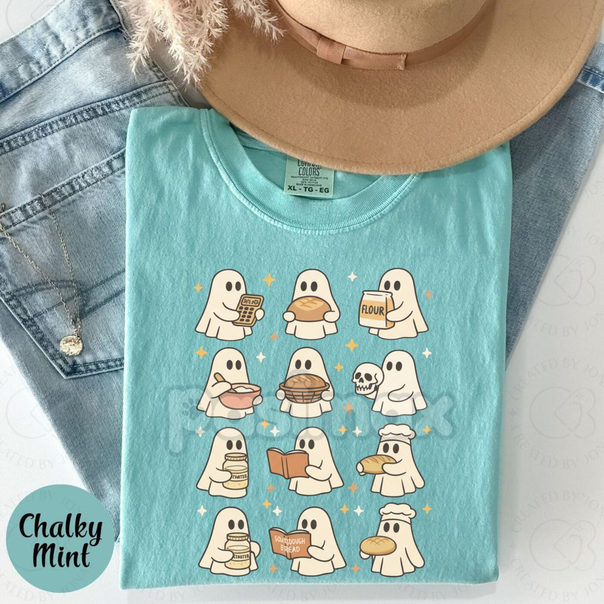 Sourdough Bread Halloween Shirt – Funny Baker Homemaker Tee, Cute Ghosts Cozy Fall Gift, Spooky Bread Pun T-Shirt