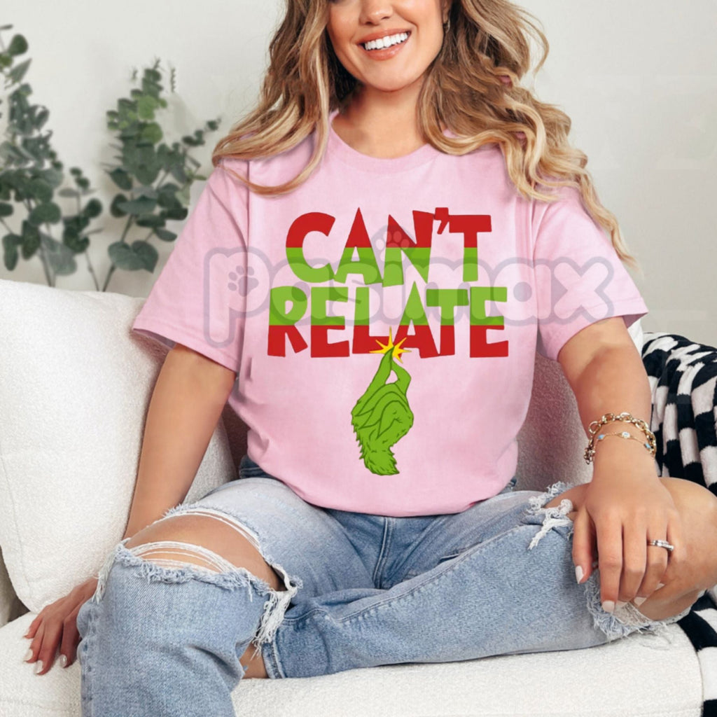 "Can’t Relate" Holiday Tee - Funny Anti-Christmas Slogan Shirt, Sarcastic Seasonal Apparel, Jaded Holiday Humor Gift