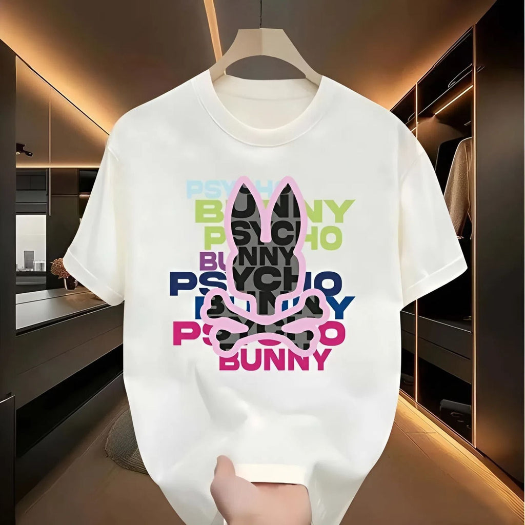 Bone Rabbit T-Shirt - Hip-Hop Streetwear Tee for Men & Women, Unisex Round Neck Graphic Shirt