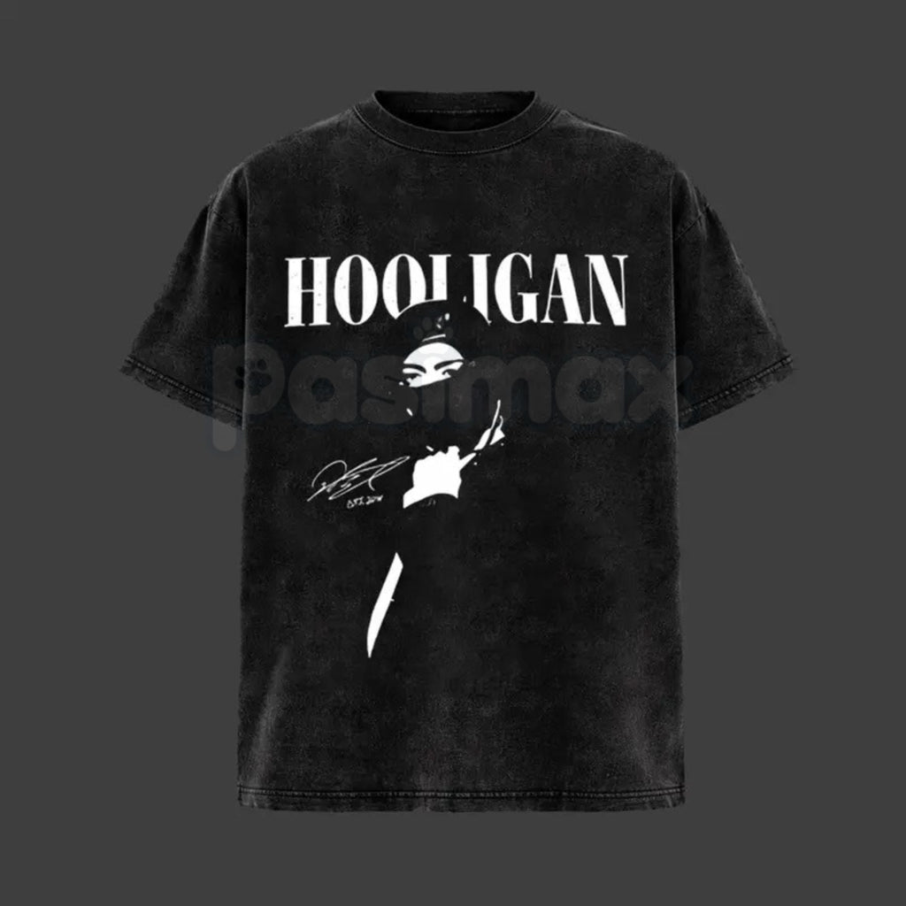 Hooligan Vintage Washed T-Shirt – Retro Distressed Graphic Tee, Lightweight Cotton Underground Streetwear Top