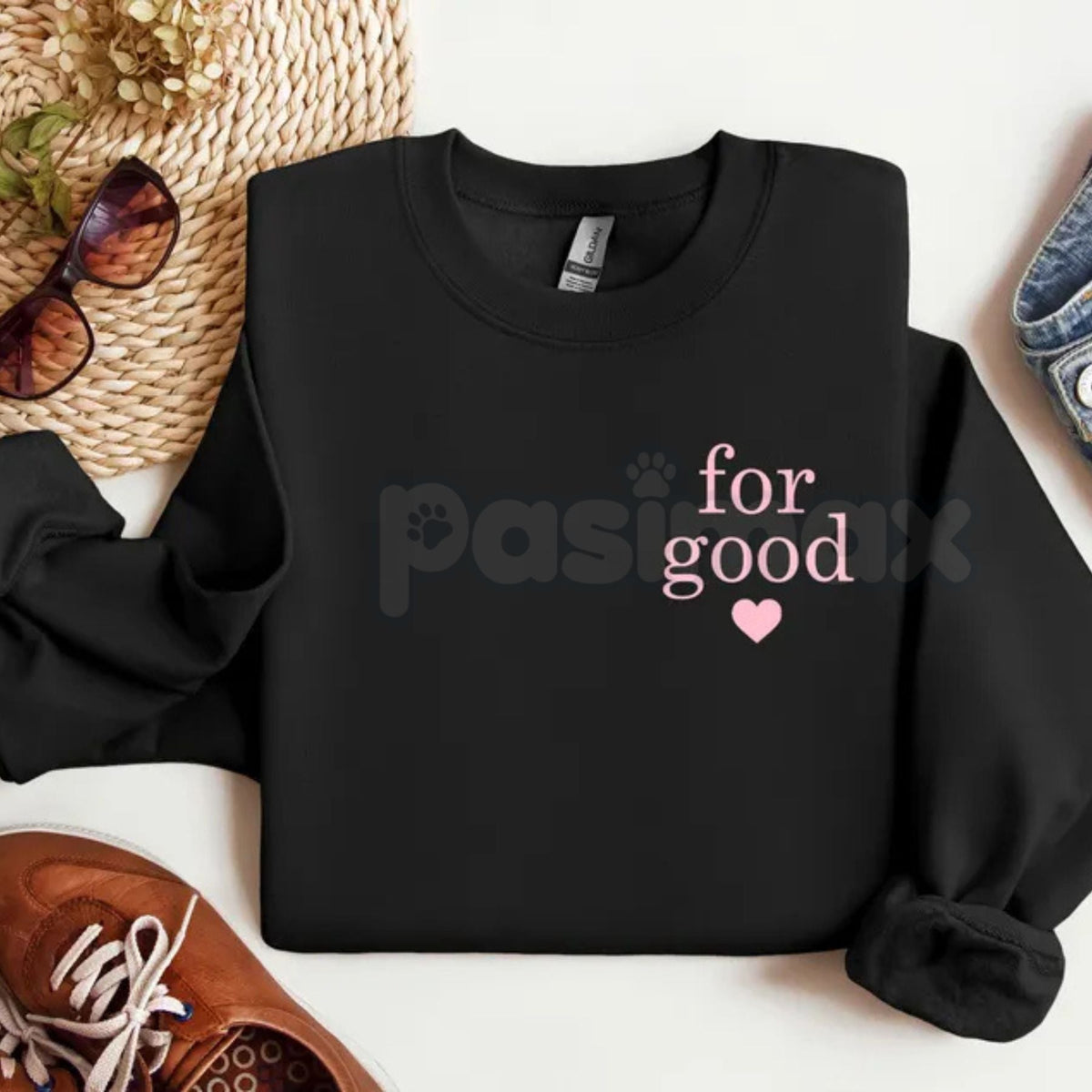 "For Good" Statement Sweatshirt | Minimalist Positive Message Crewneck | Ethical Wear Jumper