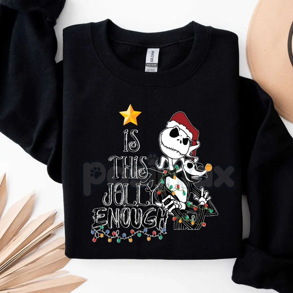 Jack Skellington Christmas Bundle: "Is This Jolly Enough?" & Zero Dog Holiday Sweatshirts