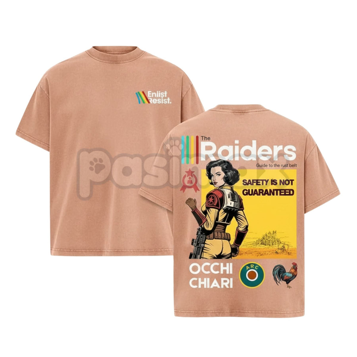 ARC Raiders Double Sided Washed T-Shirt – Vintage Shooter Game Graphic Tee, Heavy Cotton