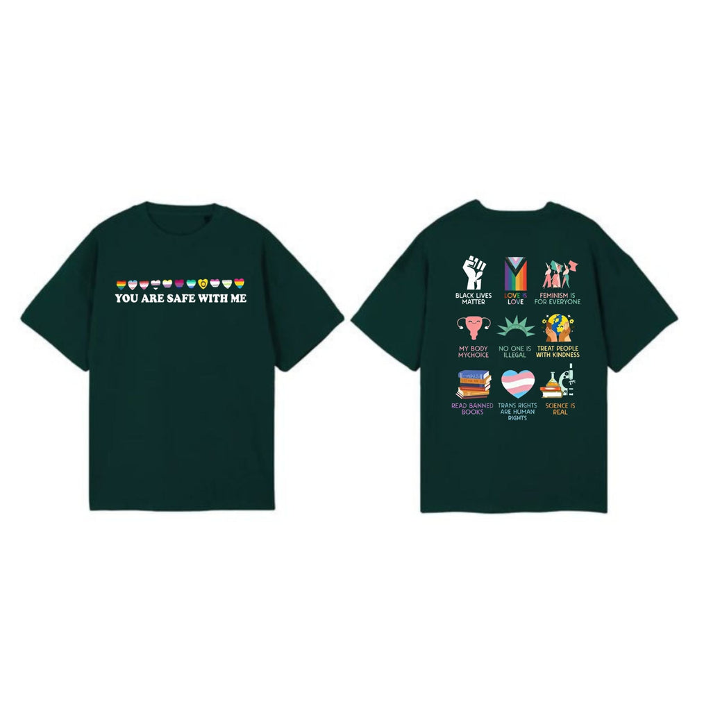 "You Are Safe With Me" T-Shirt - Equality & Human Rights Tee, Inclusive & Ally Statement Shirt