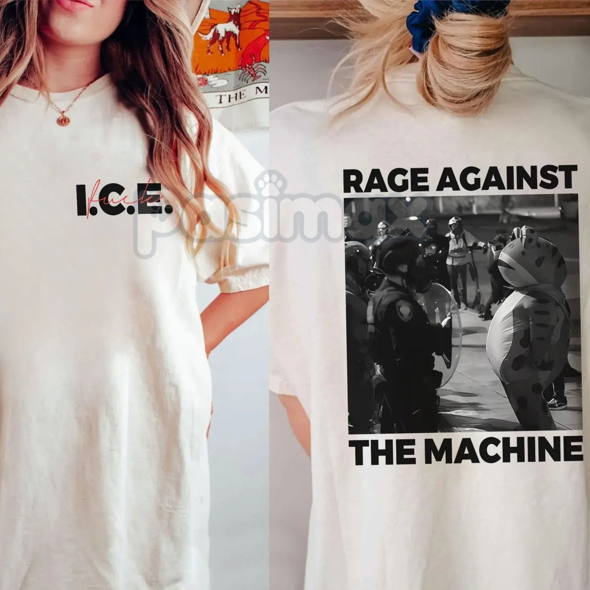 Portland Frog "No Deportation" T-Shirt - Rage Against The Machine ICE Out Social Justice Tee, Two-Sided Graphic