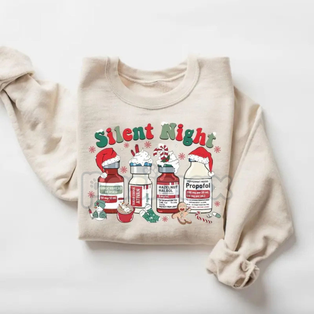 Medical Staff Holiday Hustle Sweatshirt – Funny "Silent Night" Irony Crewneck