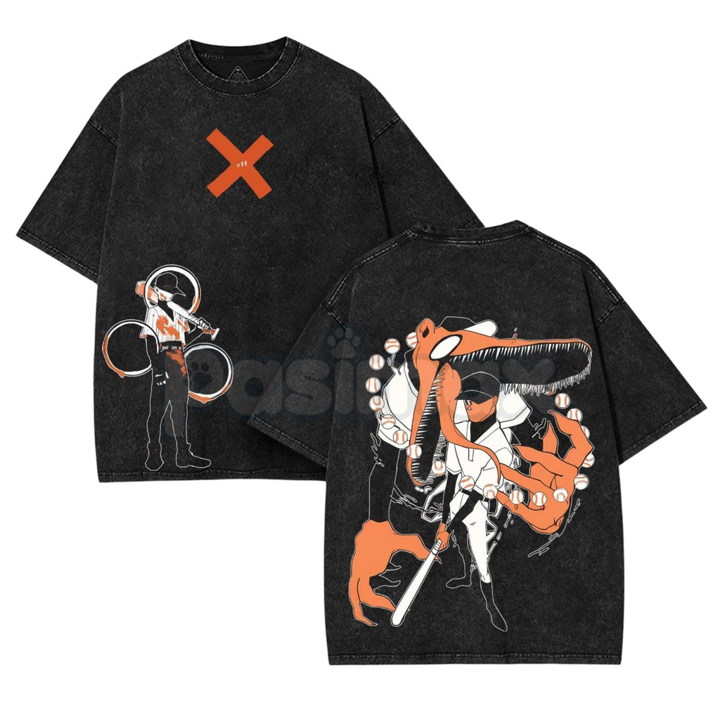 OFF (Off The Batter) Indie Game T-Shirt – Double Printed Vintage Washed Graphic Tee