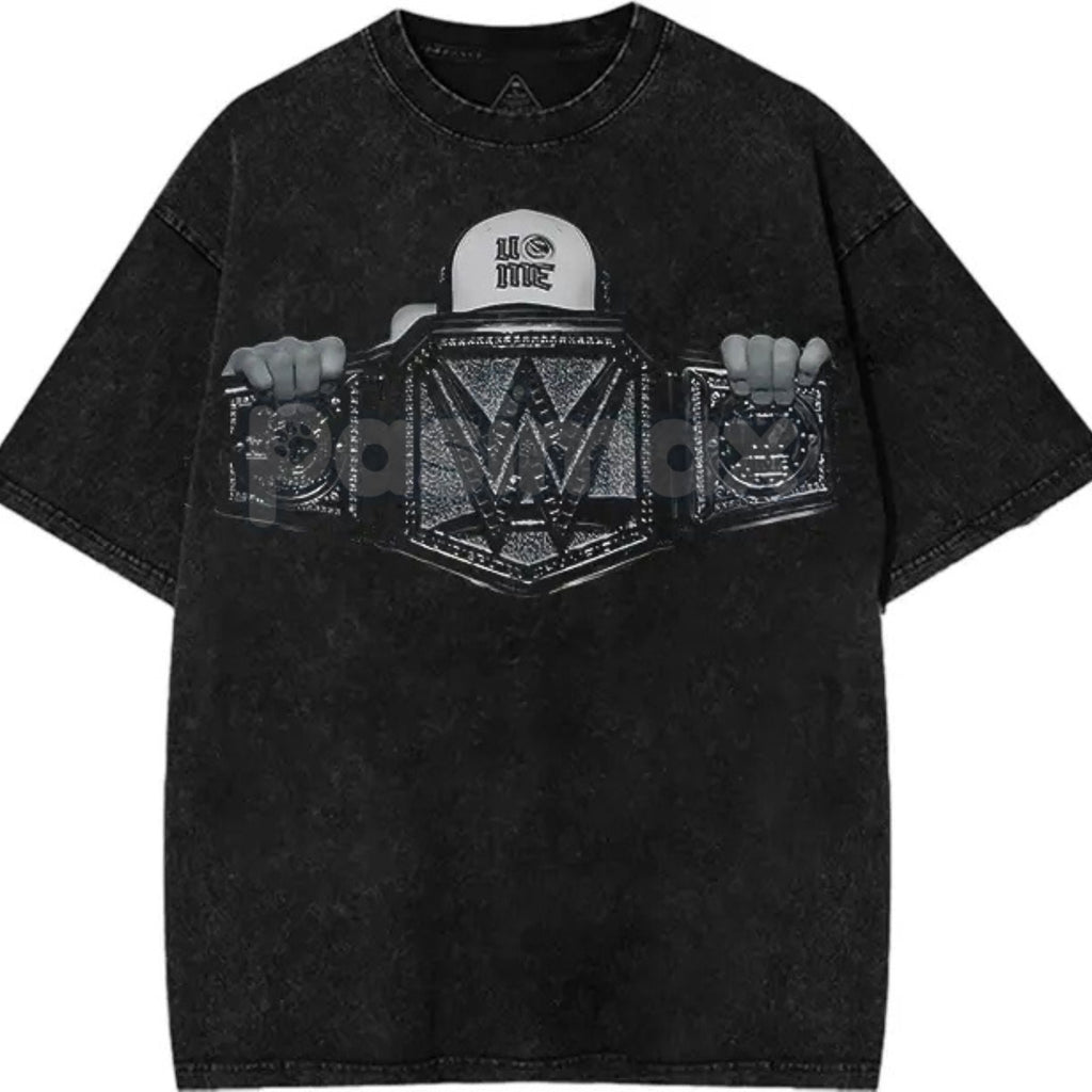 John Cena "The Last Real Champ" T-Shirt – Vintage Washed Oversized Cotton Graphic Tee, WWE Retro