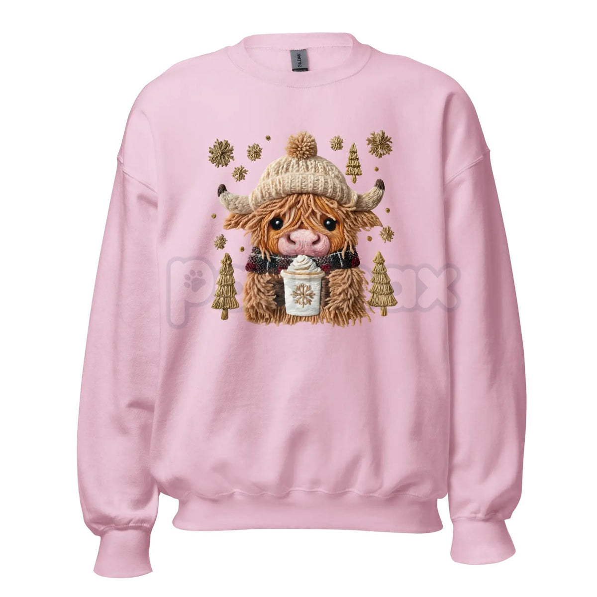 Hazel the Highland Cow Crewneck Sweatshirt | Cute Hairy Coo Graphic Top | Farm Animal Unisex Sweater