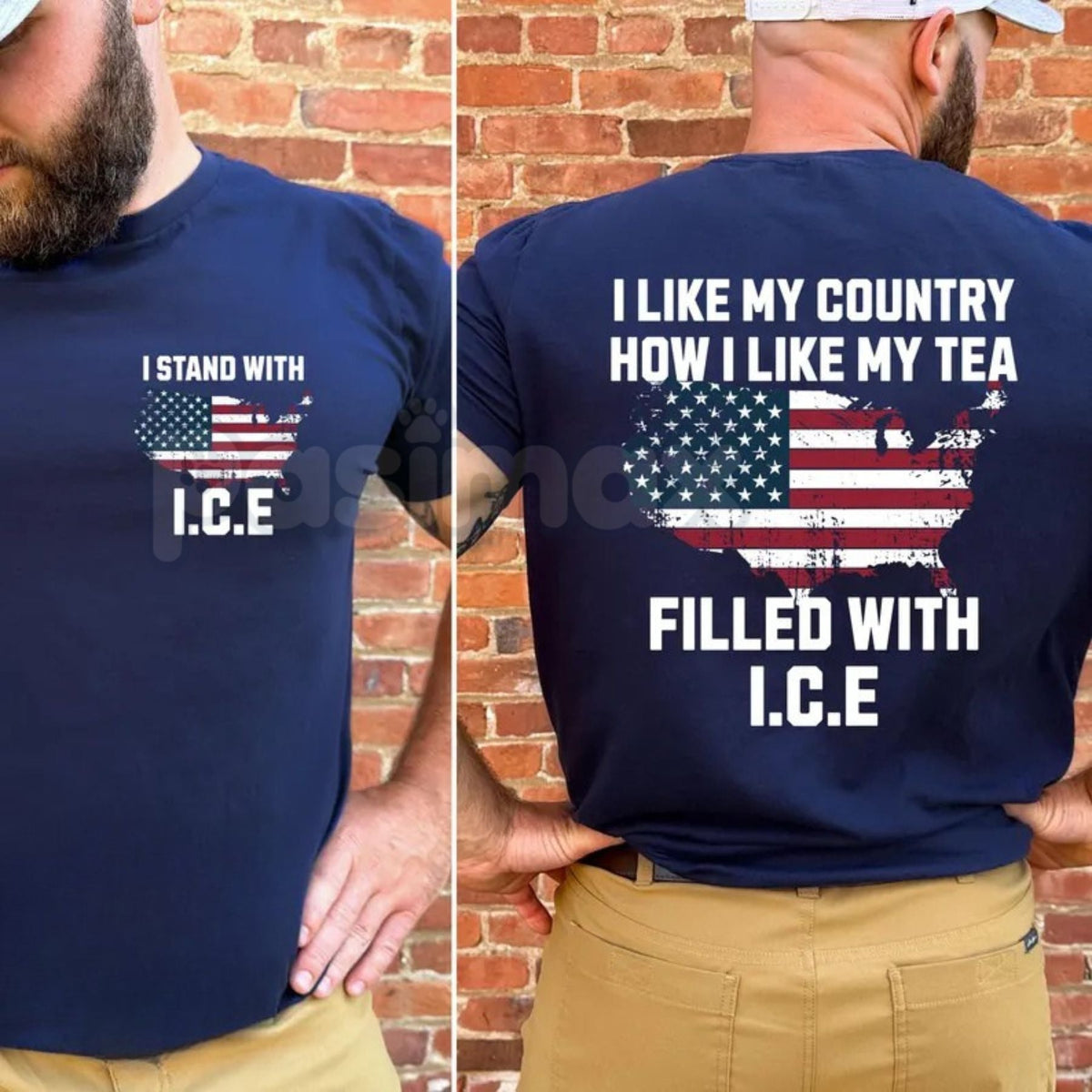 "I Like My Country Filled With ICE" T-Shirt - Pro-Border Security Patriotic Tee, Support Law Enforcement Graphic Shirt, Premium Heavyweight Unisex ICE Support Top, Conservative Political Statement Apparel, Bold Immigration Enforcement Gift
