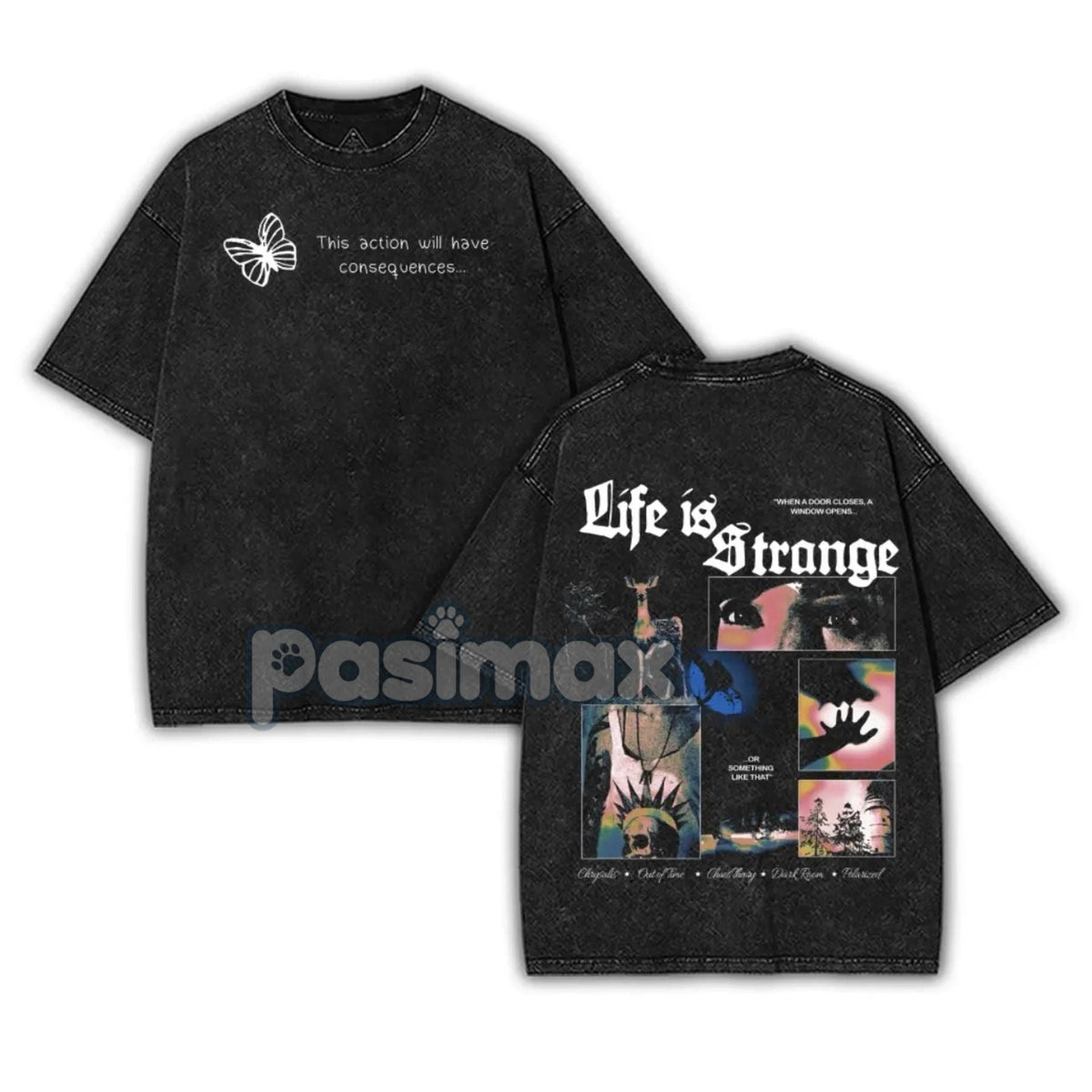 Life is Strange Washed T-Shirt – 2-Sided Vintage Retro Gaming Graphic Tee