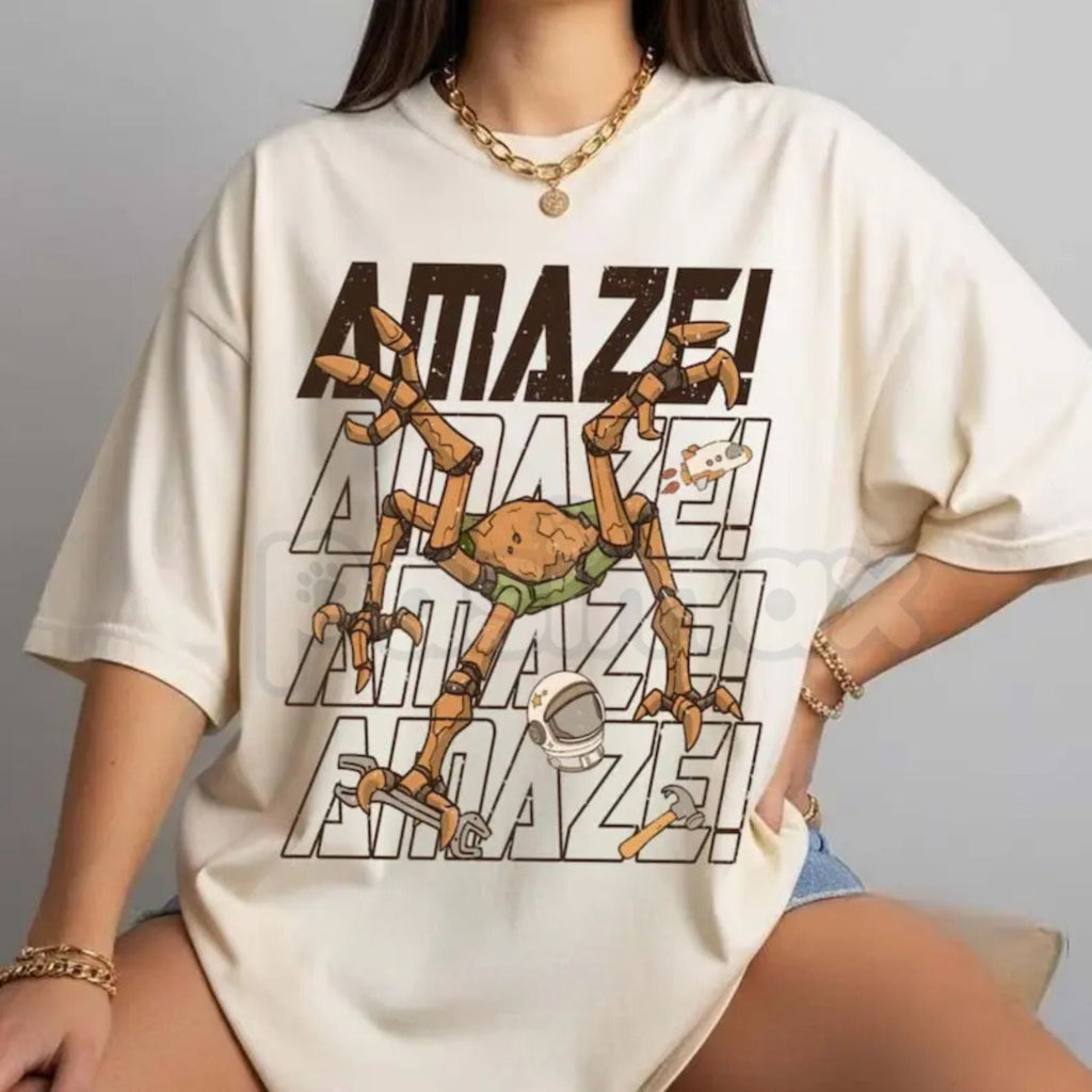 "Rocky Amaze" Project Hail Mary T-Shirt - Inspirational Eridian Engineer Graphic Tee, Premium 100% Cotton Sci-Fi Reader Gift, Amaze Amaze Amaze Bookish Top, Ryland Grace & Rocky Space Shirt, Soft Lived-In Heavyweight Nerd Culture Apparel