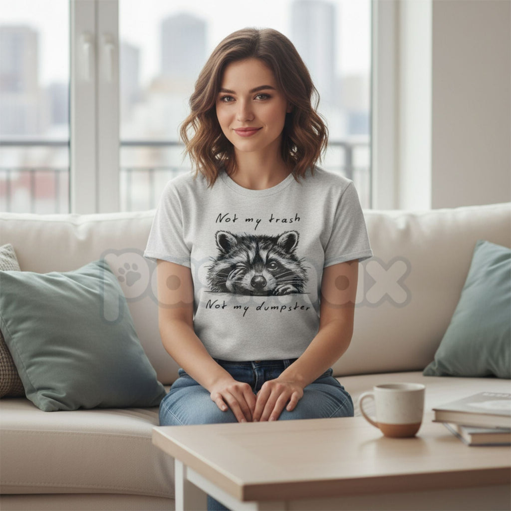 "Not My Trash Not My Dumpster" Funny T-Shirt – Sarcastic Boundary Statement Graphic Tee, Premium 100% Cotton Unbothered Top, Soft Lived-In Heavyweight Minimalist Humor Shirt, Made in USA