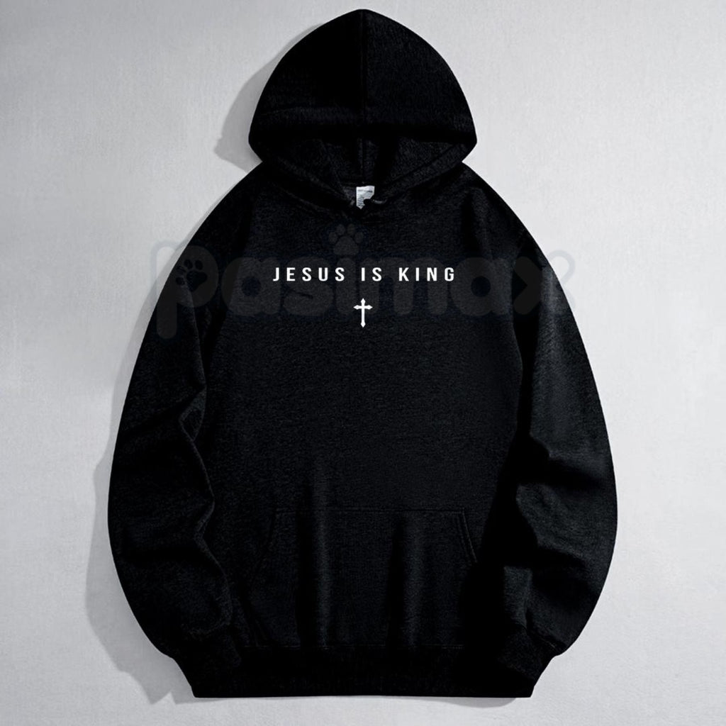 Jesus Is King Cross Graphic Hoodie – Faith-Based Christian Apparel, Religious Statement Pullover, Unisex